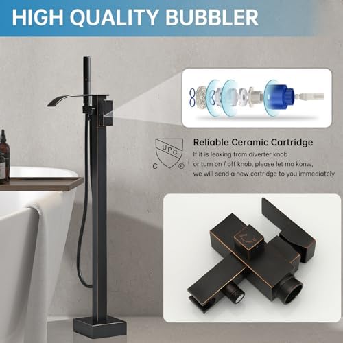 RUMOSE -Freestanding Tub Filler with Handheld Shower for a Relaxing Bath Experience