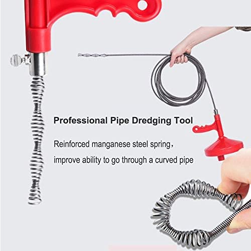 AUSAYE 25 Feet Durable Steel Plumbing Snake for Home Cleaning