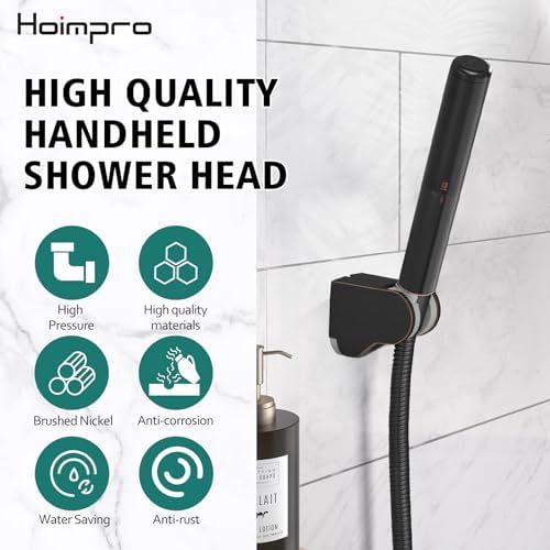 Hoimpro Oil Rubbed Bronze 2 In 1 Function Handheld Shower Head Set