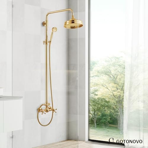 Elegant Gold-Plated Exposed Shower Faucet Set