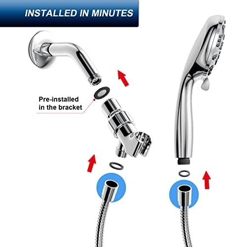 HOPOPRO High-PressureHandheld Shower Head Set with 6 Modes