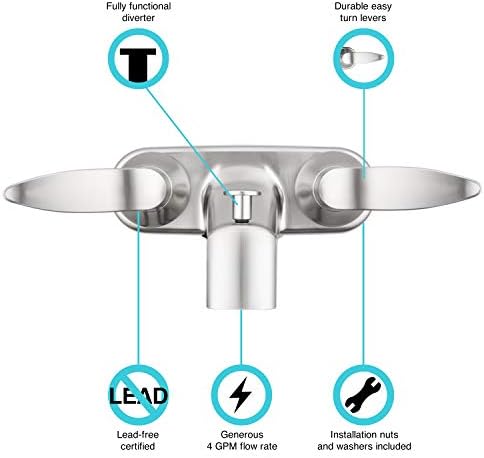Dura Faucet RV Tub Shower Valve with Winged Levers