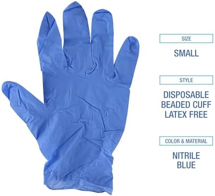 Boardwalk 380SBXA 4 Mil Disposable Nitrile Gloves Small Blue 100 Box