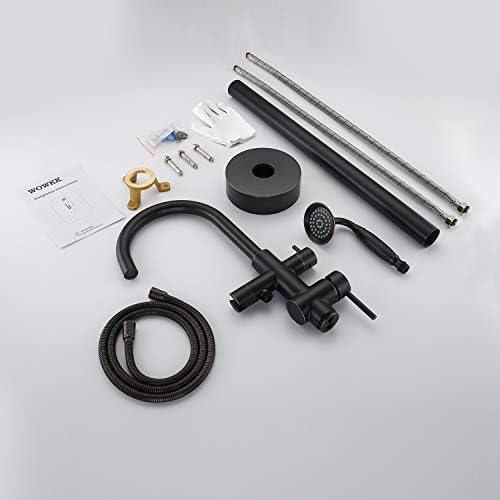 Wowkk Tub Filler Freestanding Faucet with Hand Shower