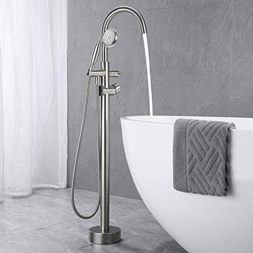 Freestanding Bath Faucet Hand Shower Nickel Bracket Lifetime Warranty