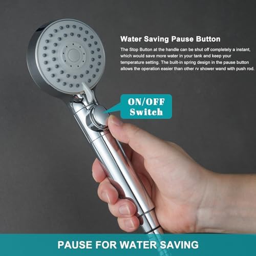 RV Shower Head 5-Modes High Pressure Water Saving No Drilling Motorhome