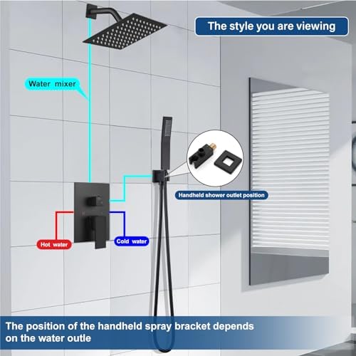 Midanya Rain Shower System Wall Mount for Bathroom