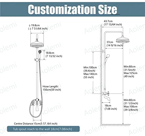 Aolemi Antique Brass Exposed Shower Faucet Set