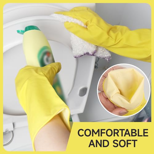 ProiFlux natural rubber cleaning gloves 2 pairs reusable extra large