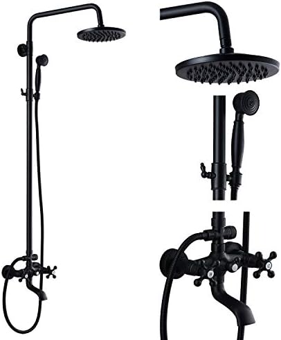 Gotonovo Adjustable Bathroom Faucet Matte Black 8-inch Shower Head