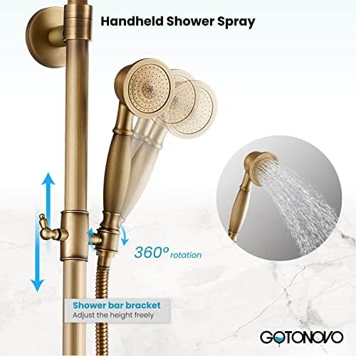 gotonovo Exposed Bathroom Faucet Dual Shower System