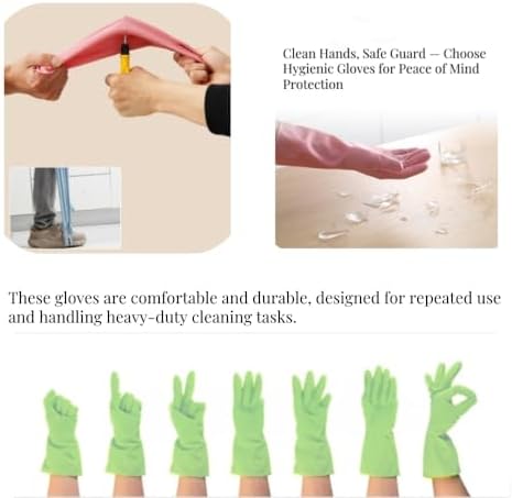BechKCpro 3-Pair Durable Dishwashing Gloves Latex-Free 15 Long Cuff