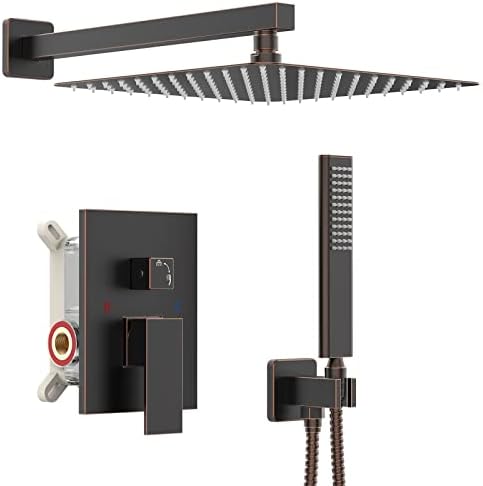 Iriber Oil Rubbed Bronze 12-inch Square Rain Showers Complete Faucet System