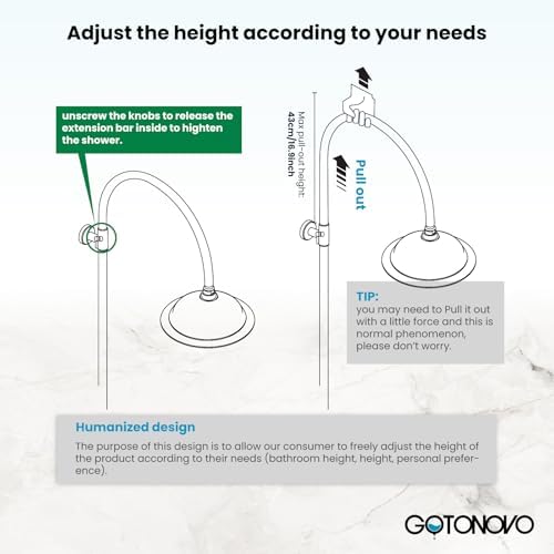Gotonovo 8 Inch Antique Brass Wall Mount Shower System