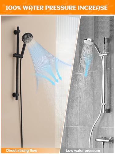 Adjustable 316 Stainless Steel Shower Head with 30-inch Slide Bar Hose