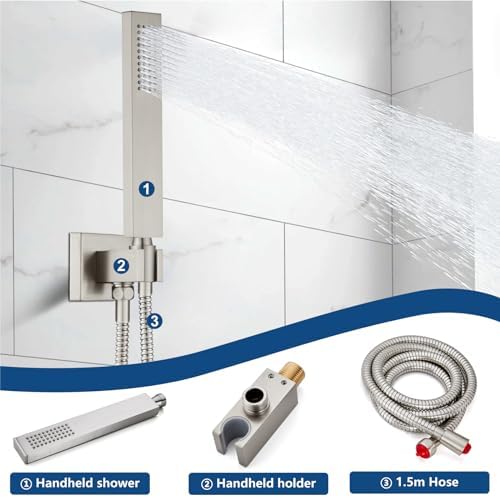 Midanya Rain Shower System 12 Square Brushed Nickel