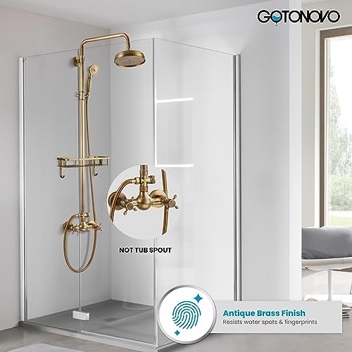 gotonovo Exposed Bathroom Faucet Dual Shower System