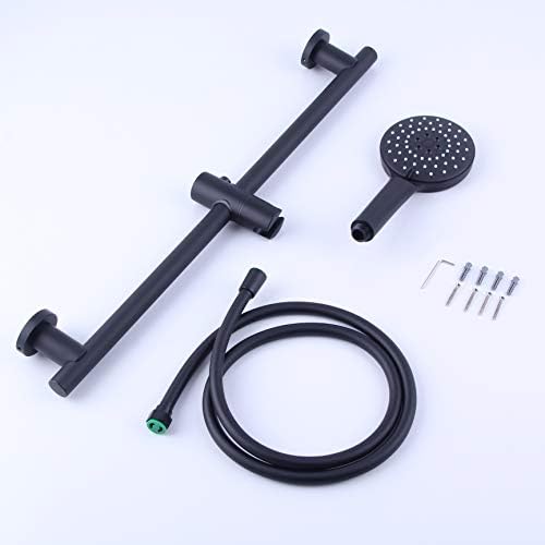 Adjustable Shower Bracket 3-Function Handheld Shower SUS 304 Black Durable Aesthetic