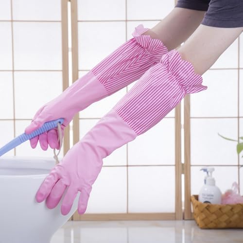 Household Cleaning Gloves Waterproof Cotton Lined