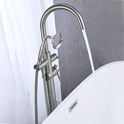 Freestanding Bath Faucet Hand Shower Nickel Bracket Lifetime Warranty