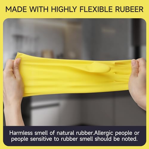 ProiFlux natural rubber cleaning gloves 2 pairs reusable extra large