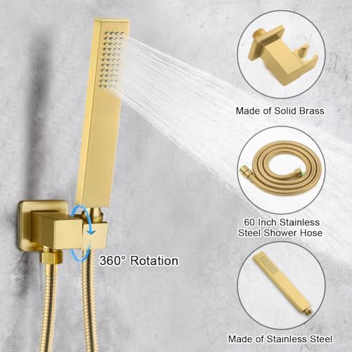 Luxury Brushed Gold Bathroom Shower System