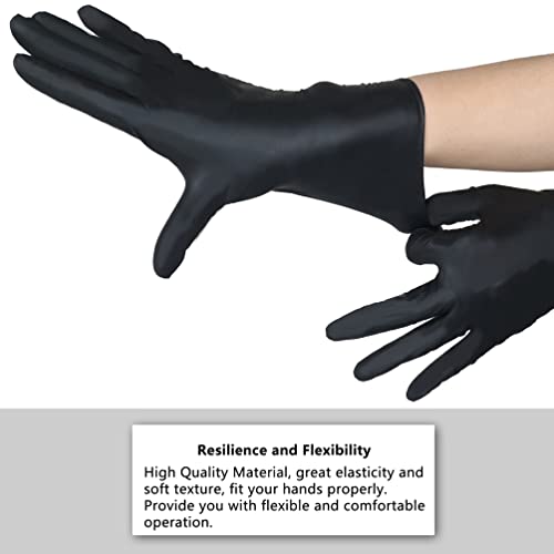 AKGK 100-Pack Nitrile Gloves Small Black Disabilities Powder-Free Latex-Free
