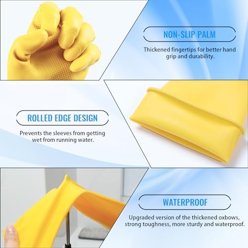Coopache Long Rubber Gloves for Dishwashing