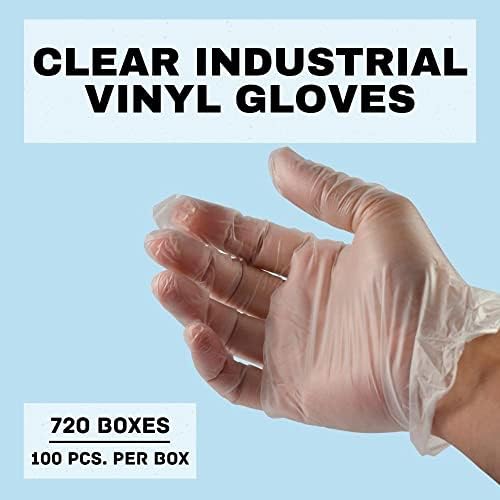 PackagingSuppliesByMail Vinyl Powder Free Gloves X-Large Clear 5 Mil Thick