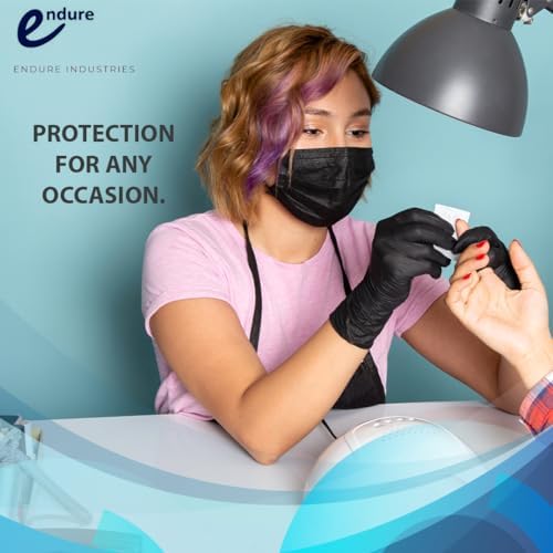 Endure Industries High-Quality Nitrile Exam Gloves in Starlight Black