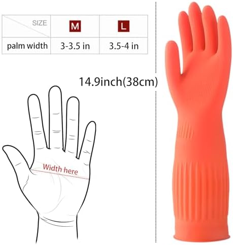 Premium Long Rubber Gloves for Kitchen Home Cleaning
