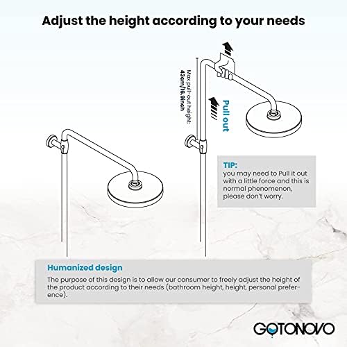 Gotonovo Brushed Nickel 8-inch Rainfall Shower Faucet Set