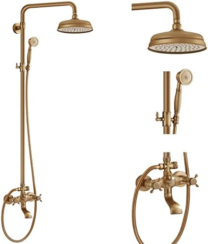 Aolemi Antique Brass Exposed Shower Faucet Set