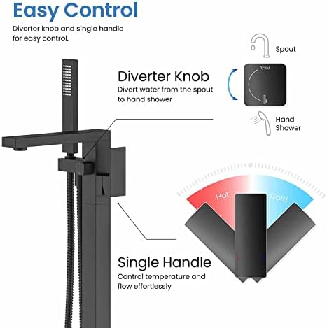 KIBI Cube Floor Mount Bathtub Faucet