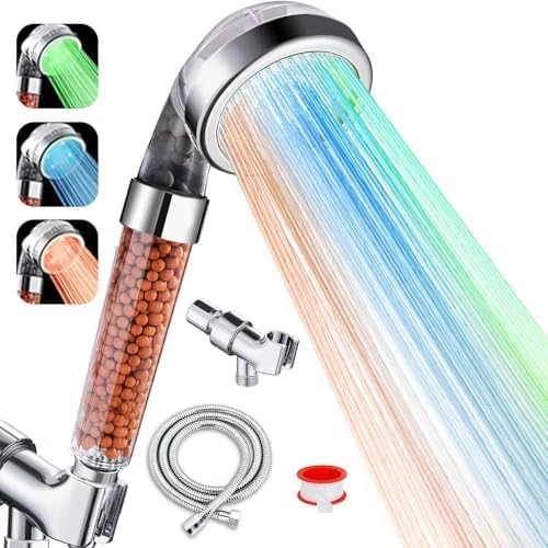 Puliyunxiang LED Steamed Handheld Shower Head Effortless filtration light