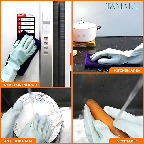 Reusable Kitchen Gloves Premium Rubber Gloves for Cleaning Bleaching and More