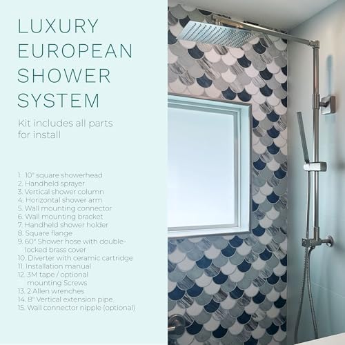 Luxury Rainfall Shower System Elegant Rain Sprinkler Perfect for Bathroom Fennocasa