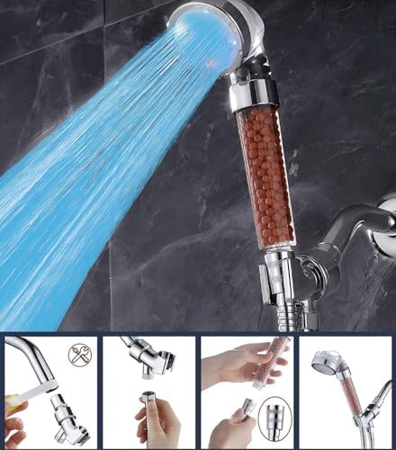 Puliyunxiang LED Steamed Handheld Shower Head Effortless filtration light