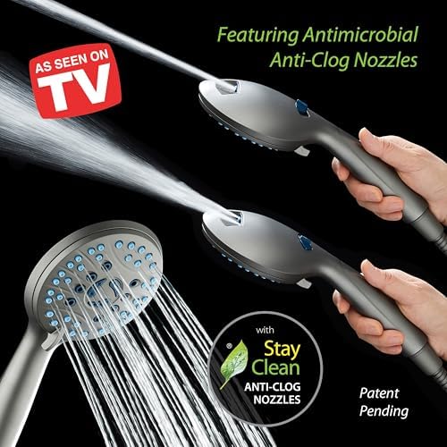 AquaCare 8-Mode Handheld Shower Head with Anti-Clog Technology