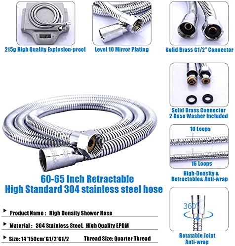 iMeshbean Stainless Steel Silver Shower Faucet Set Wall Mount Triple Function