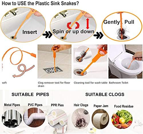 AUSAYE 25 Feet Durable Steel Plumbing Snake for Home Cleaning
