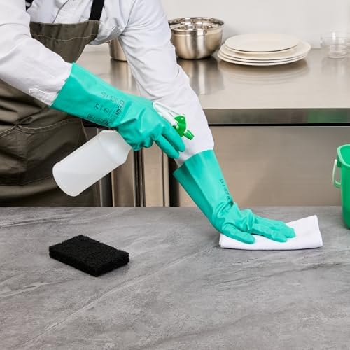 Professional 15 Mil Medium Cleaning Gloves Chemical-Tolerant No-Powder Latex-Free