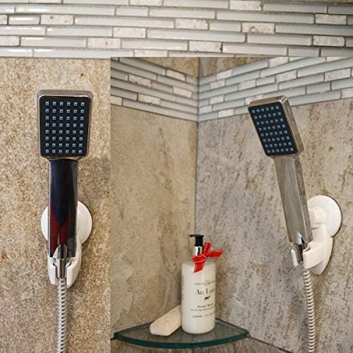 Non-Rotating Handled Shower Bracket with Suction Cup Mount - No Drilling Required