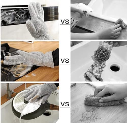 Wire Dishwashing Gloves Multipurpose Wire Dishwashing Gloves for Wet and Dry