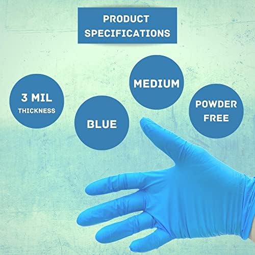 Nitrile Disposable Gloves Blue 3 Mil Medium