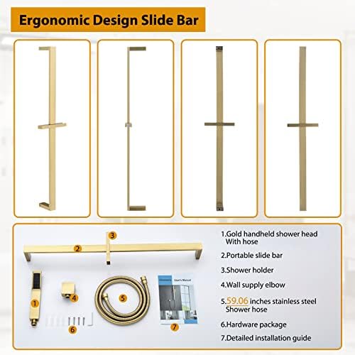 YUESIMATE Brass Shower Slide Bar Calculator