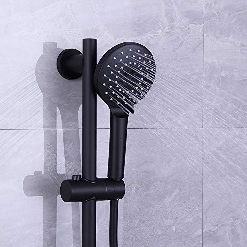 Adjustable Shower Bracket 3-Function Handheld Shower SUS 304 Black Durable Aesthetic