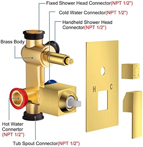JOMEOO 10-inch Gold Series - 3-in-1 Faucet Set