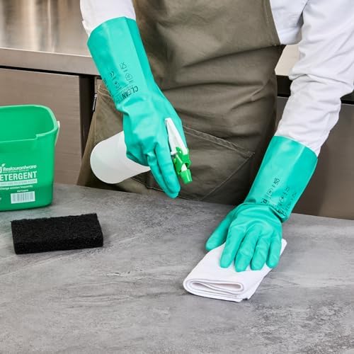 Professional 15 Mil Medium Cleaning Gloves Chemical-Tolerant No-Powder Latex-Free