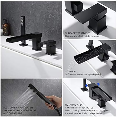 Stunning Deck Mount Faucet with Hand Shower